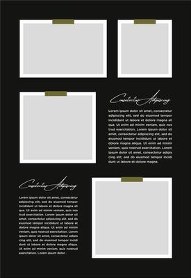Pictures or photos frame collage. comics page grid layout abstract photo frames and digital photo wall template