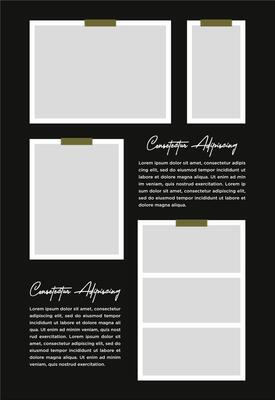 Pictures or photos frame collage. comics page grid layout abstract photo frames and digital photo wall template