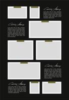 Pictures or photos frame collage. comics page grid layout abstract photo frames and digital photo wall template vector