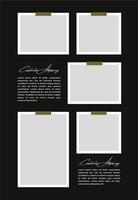 Pictures or photos frame collage. comics page grid layout abstract photo frames and digital photo wall template vector