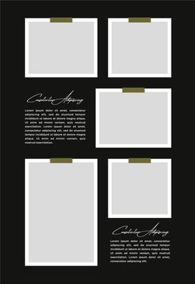 Pictures or photos frame collage. comics page grid layout abstract photo frames and digital photo wall template