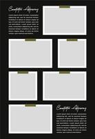 Pictures or photos frame collage. comics page grid layout abstract photo frames and digital photo wall template vector