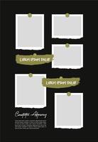 Pictures or photos frame collage. comics page grid layout abstract photo frames and digital photo wall template vector