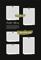 Pictures or photos frame collage. comics page grid layout abstract photo frames and digital photo wall template vector