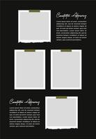 Pictures or photos frame collage. comics page grid layout abstract photo frames and digital photo wall template vector