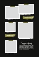 Pictures or photos frame collage. comics page grid layout abstract photo frames and digital photo wall template vector