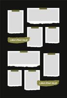 Pictures or photos frame collage. comics page grid layout abstract photo frames and digital photo wall template vector