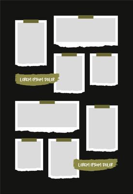 Pictures or photos frame collage. comics page grid layout abstract photo frames and digital photo wall template
