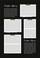 Pictures or photos frame collage. comics page grid layout abstract photo frames and digital photo wall template vector