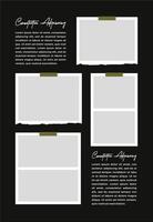 Pictures or photos frame collage. comics page grid layout abstract photo frames and digital photo wall template vector