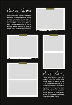 Pictures or photos frame collage. comics page grid layout abstract photo frames and digital photo wall template