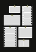 Pictures or photos frame collage. comics page grid layout abstract photo frames and digital photo wall template vector