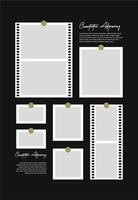 Pictures or photos frame collage. comics page grid layout abstract photo frames and digital photo wall template vector