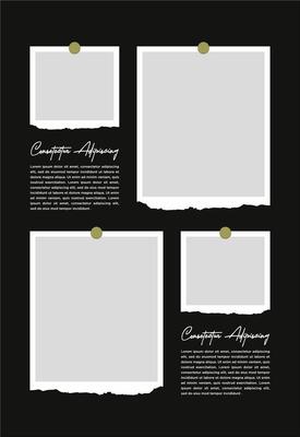 Pictures or photos frame collage. comics page grid layout abstract photo frames and digital photo wall template