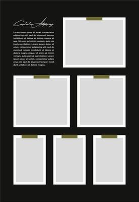 Pictures or photos frame collage. comics page grid layout abstract photo frames and digital photo wall template