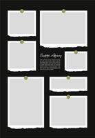 Pictures or photos frame collage. comics page grid layout abstract photo frames and digital photo wall template vector