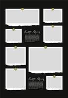 Pictures or photos frame collage. comics page grid layout abstract photo frames and digital photo wall template vector