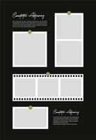 Pictures or photos frame collage. comics page grid layout abstract photo frames and digital photo wall template vector