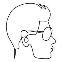 One line art face man, modern contemporary minimalist abstract man portrait. Continuous one line drawing faces vector