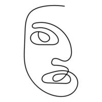 One line art face man, modern contemporary minimalist abstract man portrait. Continuous one line drawing faces vector