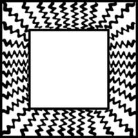 Abstract black square frame drawn in doodle style on a white background vector