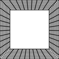 Vector black frame decorated with a geometric pattern of lines on a white background