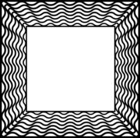 Abstract black geometric frame in the form of wavy lines on a white background vector