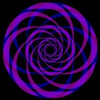 Vector abstract pattern of round shape in purple color on black background
