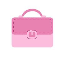 Pink handbag. Element of the spring summer look. Accessories for girls. Vector illustration.