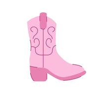 Female pink cowboy boots. Western cowboy vector illustration