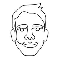 One line art face man, modern contemporary minimalist abstract man portrait. Continuous one line drawing faces vector