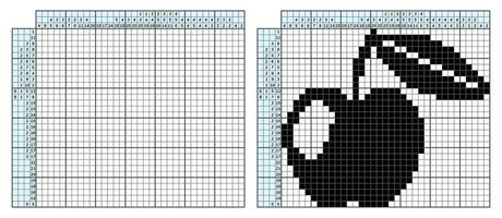 Japanese crossword puzzle. Kids and adult mathematical mosaic. Nonogram. Logic puzzle game. Digital rebus. Vector illustration