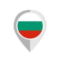 Flat design Bulgaria flag map pin icon. vector