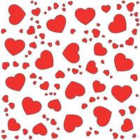 Premium pattern of red hearts on white background vector