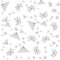 pattern of black spider webs on white background vector