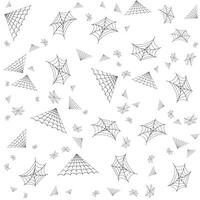 pattern of black spider webs on white background vector