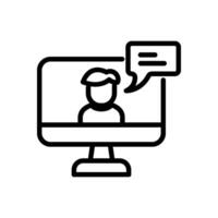 video call icon vector in line style