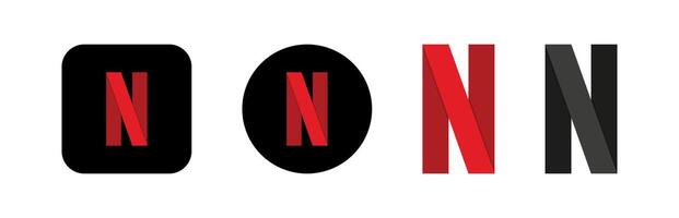 Circle Netflix logotype icon. Streaming platform. Film, cinema, serial site. Social media app. Network application. Popular editorial brand. Vector illustration.