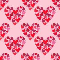 ilustración de un sin costura modelo en el formar de hermosa corazones. linda romántico impresión con hermosa corazones. el textura de el festivo antecedentes para San Valentín día, romántico Boda diseño. vector