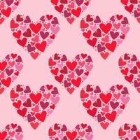 Illustration of a seamless pattern in the form of beautiful hearts. Cute romantic print with beautiful hearts. The texture of the festive background for Valentine's day, romantic wedding design. vector