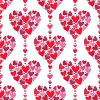 Illustration of a seamless pattern in the form of beautiful hearts. Cute romantic print with beautiful hearts. The texture of the festive background for Valentine's day, romantic wedding design. vector