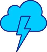 Lightning Blue Filled Icon vector