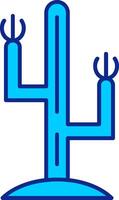 cactus azul lleno icono vector