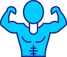 Muscle Man Blue Filled Icon vector