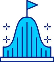 Roller Coaster Blue Filled Icon vector