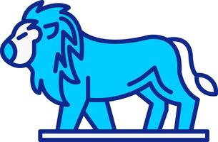 león azul lleno icono vector