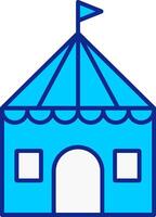 Circus Tent Blue Filled Icon vector