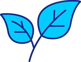 hojas azul lleno icono vector