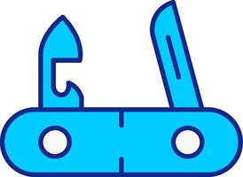 Swiss Knife Blue Filled Icon vector