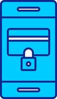 Secure Payment Blue Filled Icon vector